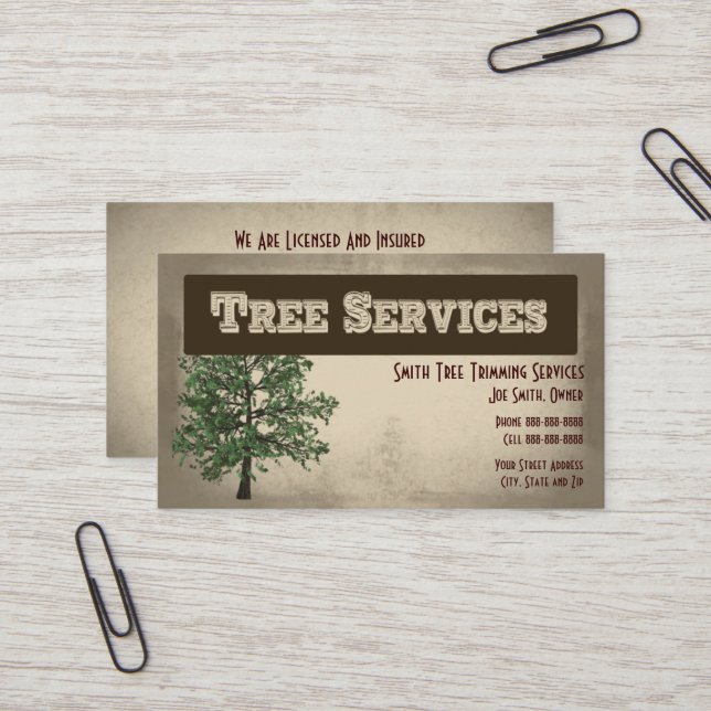 Tarjeta De Visita Tree Trimming Care Services Business Card (Anverso/Reverso In Situ)