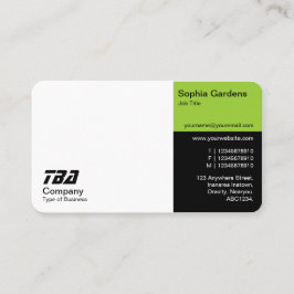 Tarjeta De Visita Treinta - Blanco, Marciano Verde y Negro