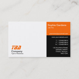 Tarjeta De Visita Treinta - Blanco, Naranja y Negro