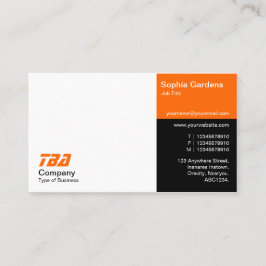 Tarjeta De Visita Treinta - Blanco, Naranja y Negro