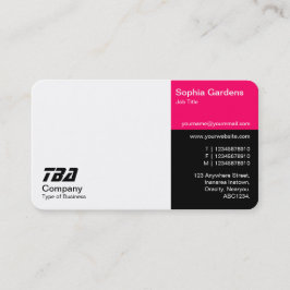 Tarjeta De Visita Treinta - Blanco, Neón Rojo y Negro