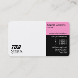 Tarjeta De Visita Treinta - Blanco, Rosa y Negro