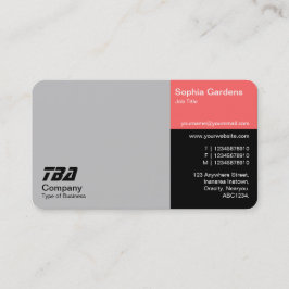 Tarjeta De Visita Treinta - Gris Lt, rosa tropical y negro