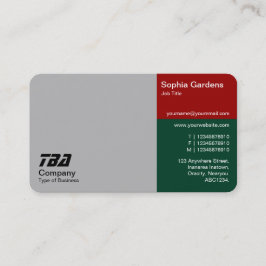 Tarjeta De Visita Treinta - Gris, Rojo Ruby y Verde Dk