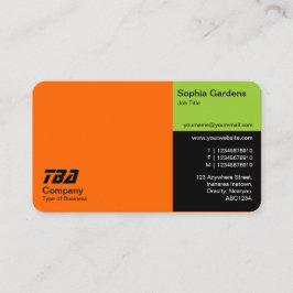 Tarjeta De Visita Treinta - Naranja, marciano verde y negro