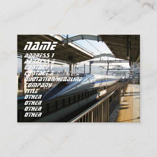 Tarjeta De Visita Tren de bala del 新幹線 de Shinkansen de 500 series (Anverso)