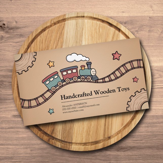 Tarjeta De Visita Tren de madera (Wooden Train Business Card)