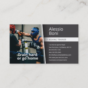 Tarjeta De Visita Tren duro   Entrenador de boxeo