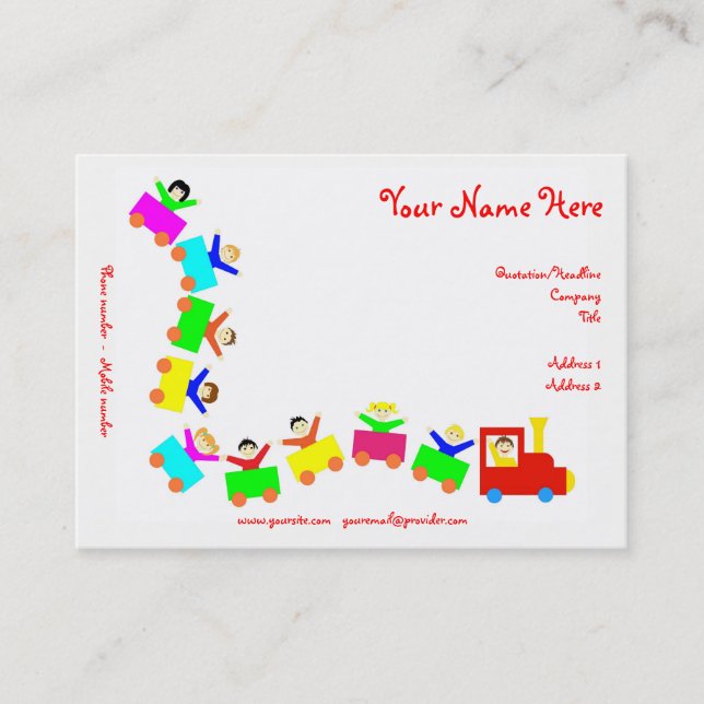Tarjeta De Visita Tren infantil feliz (Anverso)