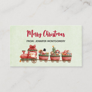 Tarjeta De Visita Tren navideño bonito con juguetes
