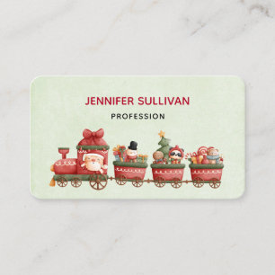 Tarjeta De Visita Tren navideño bonito con juguetes