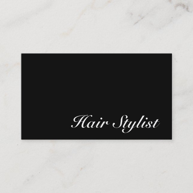 Tarjeta De Visita Trendy Black Gray Hair Stylist Business Card (Anverso)