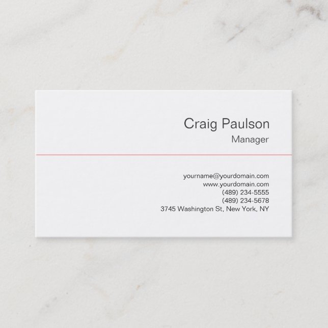 Tarjeta De Visita Trendy Black Red Manager Business Card (Anverso)