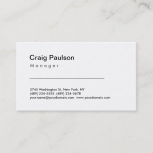 Tarjeta De Visita Trendy Black White Manager Business Card