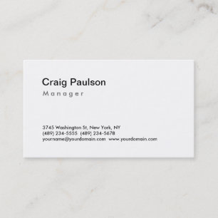 Tarjeta De Visita Trendy Black White Manager Business Card