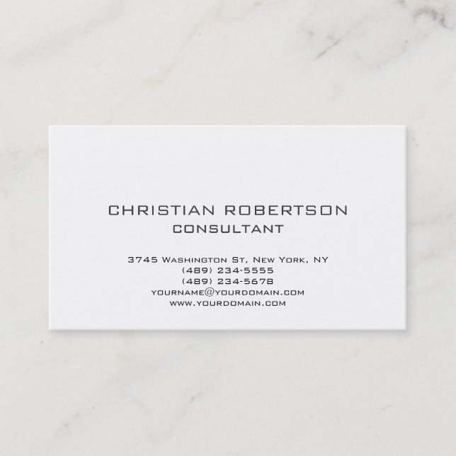 Tarjeta De Visita Trendy Black White Professional Business Card (Anverso)