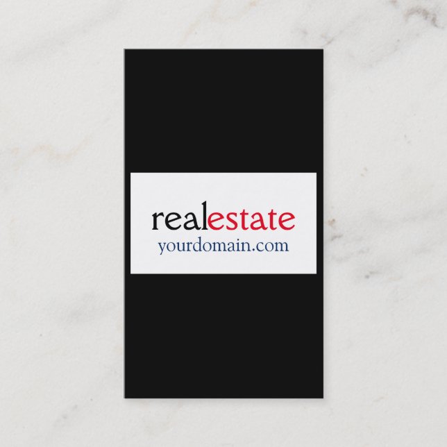Tarjeta De Visita Trendy Black White Real Estate Agent Professional (Anverso)