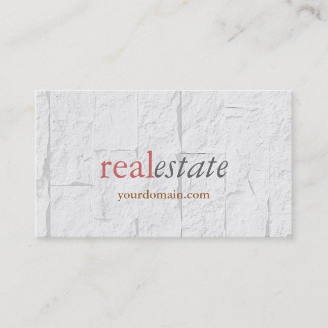 Tarjeta De Visita Trendy Brick Wall Real Estate Agent Business Card (Anverso)