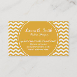 Tarjeta De Visita trendy, clásica, brillante y soleado chevron amari