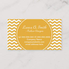 Tarjeta De Visita trendy, clásica, brillante y soleado chevron amari