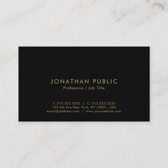 Tarjeta De Visita Trendy Elegant Modern Simple Template Business (Anverso)
