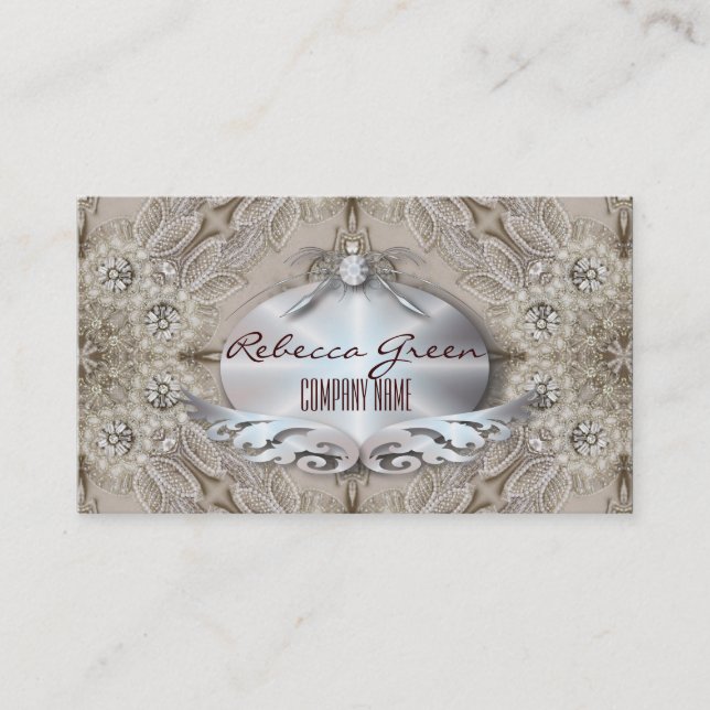 Tarjeta De Visita Trendy Girly Moda Gatsby Fashion Paris Lace (Anverso)