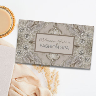 Tarjeta De Visita Trendy Girly Moda Gatsby Fashion Paris Lace