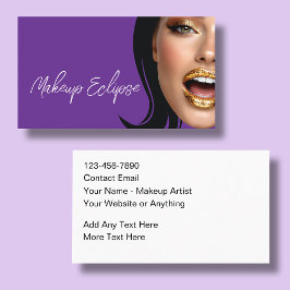 Tarjeta De Visita Trendy Glitzy Makeup Artist Business Cards