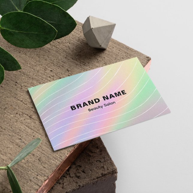Tarjeta De Visita Trendy Hologram Esthetician Feminine Style (Trendy Hologram Esthetician Feminine Style Business Card)