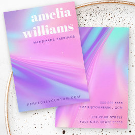 Tarjeta De Visita Trendy pink purple gradient earring display card