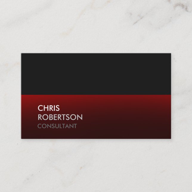 Tarjeta De Visita Trendy Red Black Stripes Business Card (Anverso)