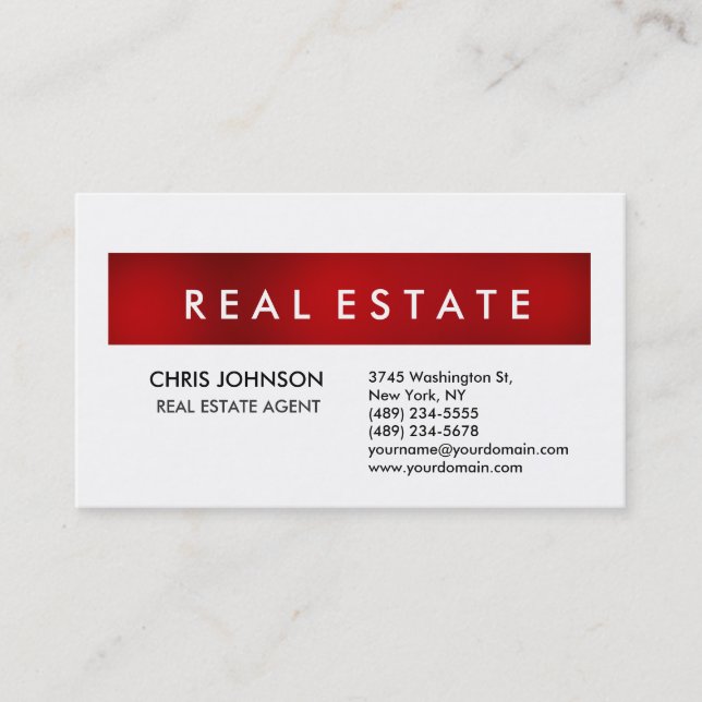 Tarjeta De Visita Trendy Red White Creative Business Card