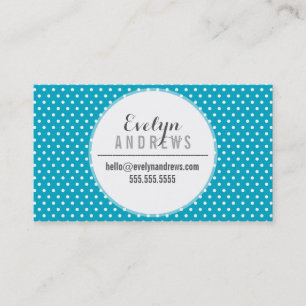 Tarjeta De Visita TRENDY SIMPLE SPOT mini polka dot lindo turquesa