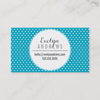 Tarjeta De Visita TRENDY SIMPLE SPOT mini polka dot lindo turquesa