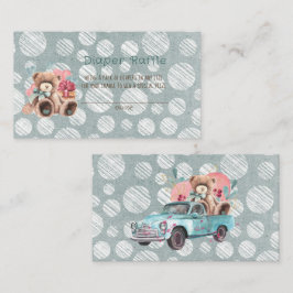 Tarjeta De Visita Trendy Teddy Bear Hearts Diaper Raffle