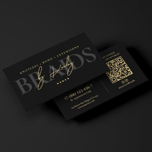 Tarjeta De Visita Trenzador de pelo elegante estudio de trenzado neg
