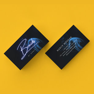 Tarjeta De Visita Trenzas de cabello neón humo azul