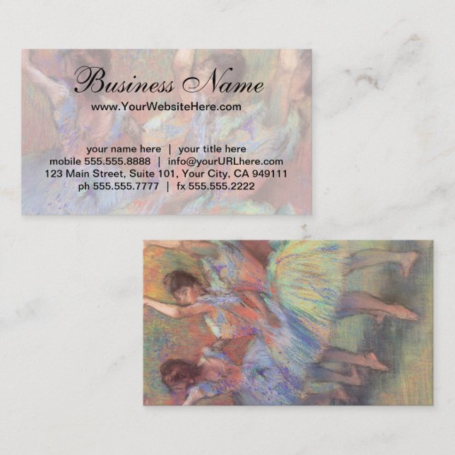 Tarjeta De Visita Tres bailarinas de Edgar Degas (Anverso / Reverso)