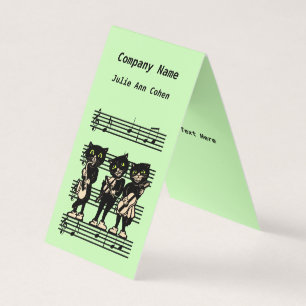 Tarjeta De Visita Tres Black Cat Music Sheet Music Green