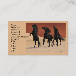 Tarjeta De Visita Tres caballos negros