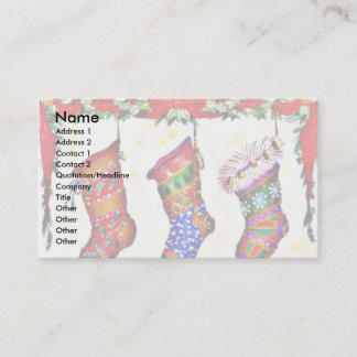 Tarjeta De Visita Tres calcetines del navidad que cuelgan de la