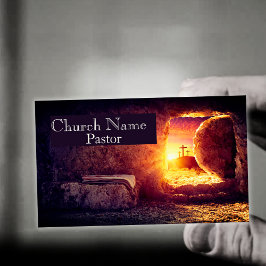 Tarjeta De Visita Tres cruces Pastor de Iglesia de Tumbas Vacías