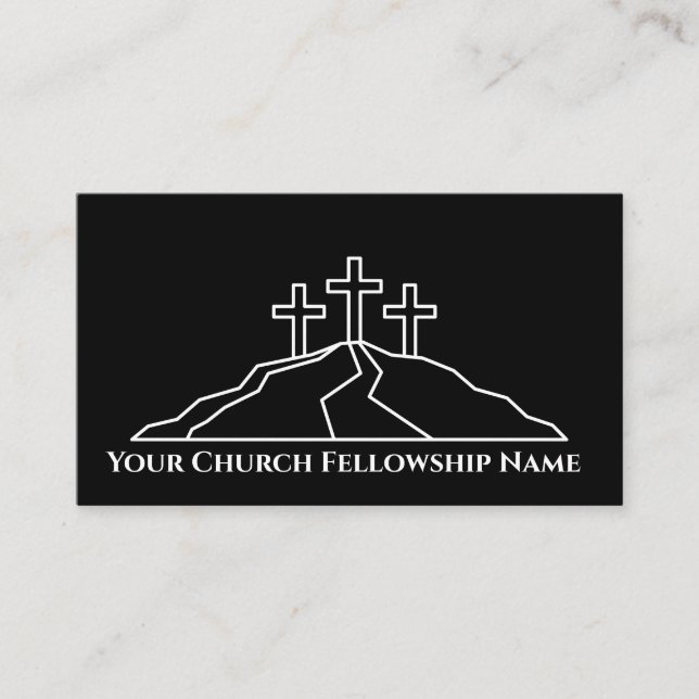 Tarjeta De Visita Tres cruces sobre el logo de Mound3 Pastor de la I (Anverso)