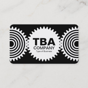 Tarjeta De Visita Tres engranajes v3 - Blanco y negro