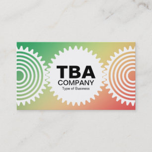 Tarjeta De Visita Tres engranajes v3 - Gradiente, amarillo, rojo