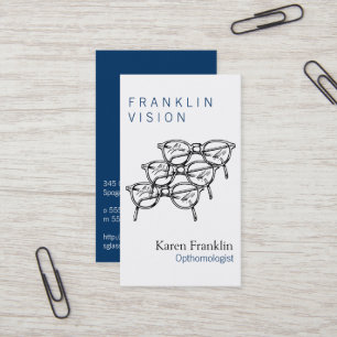 Tarjeta De Visita Tres Espejuelos Óptica de Visión