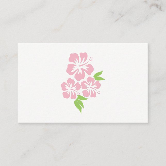 Tarjeta De Visita Tres Flores Tropicales Hibiscus Rosadas (Anverso)