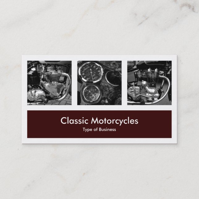 Tarjeta De Visita Tres fotos más una - Brown oscuro (Anverso)