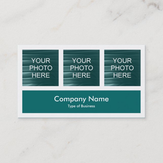 Tarjeta De Visita Tres fotos más una - Moss Green (Anverso)