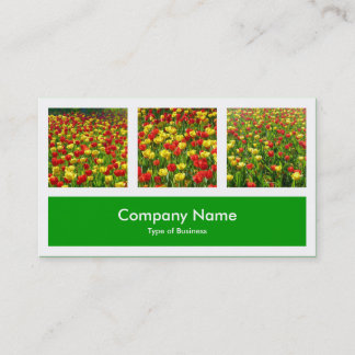 Tarjeta De Visita Tres fotos más una - Verde de hierba
